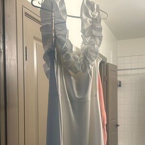 Elegant White Ruffled Dress